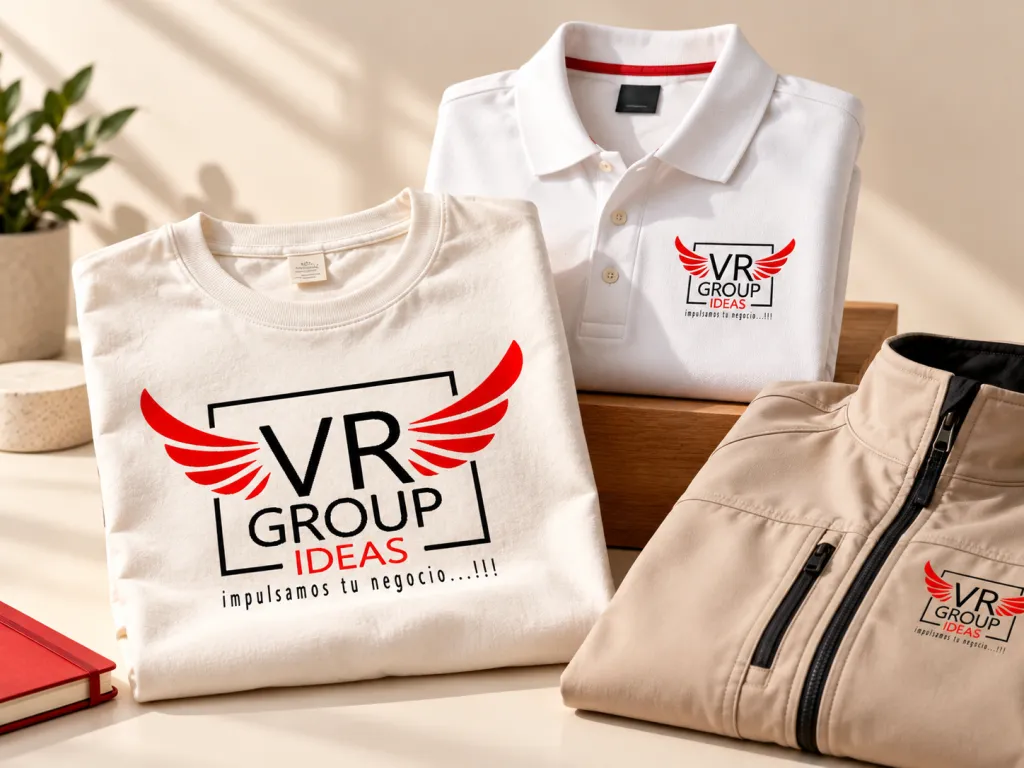 Camiseta, polo y chaqueta personalizados con el logo de VR Group Ideas