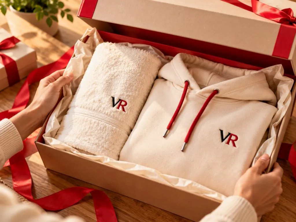Regalo con prendas bordadas con iniciales